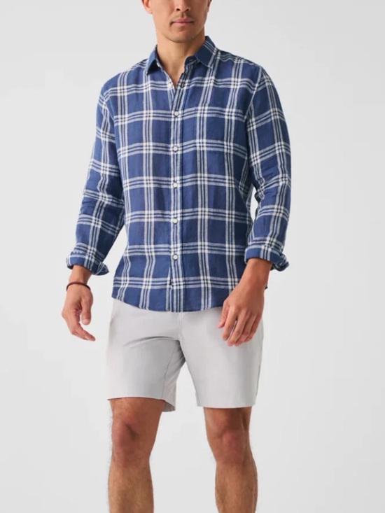 Faherty Other - Faherty Size XL Jetty Plaid Linen Laguna Long Sleeve Shirt Preppy Casual Coastal